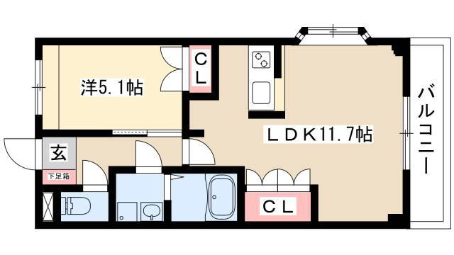 ピュア　ガーデン 2階 1LDK 賃貸物件詳細