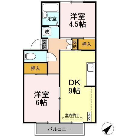 プレジールみよし 2階 3DK 賃貸物件詳細