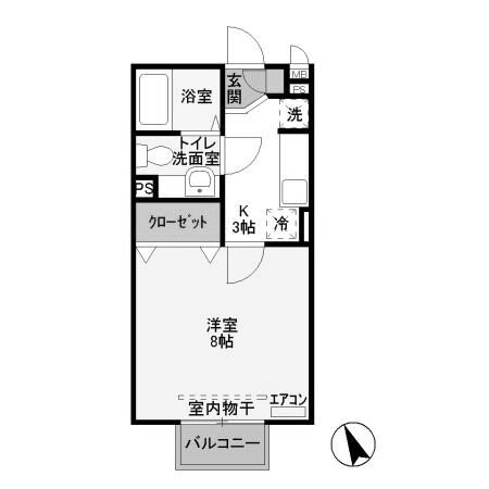 群馬県高崎市江木町 高崎駅 1K アパート 賃貸物件詳細