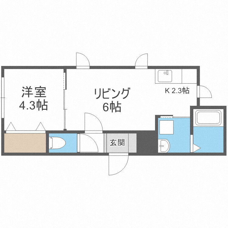 北海道札幌市東区北二十三条東１６ 元町駅 1LDK マンション 賃貸物件詳細
