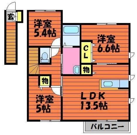 岡山県倉敷市水江 球場前駅 3LDK アパート 賃貸物件詳細