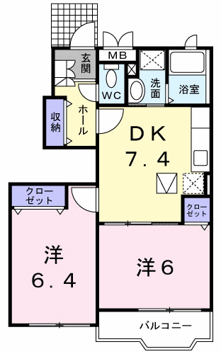 ヌーベルバーグ「２ＤＫ」 1階 2DK 賃貸物件詳細