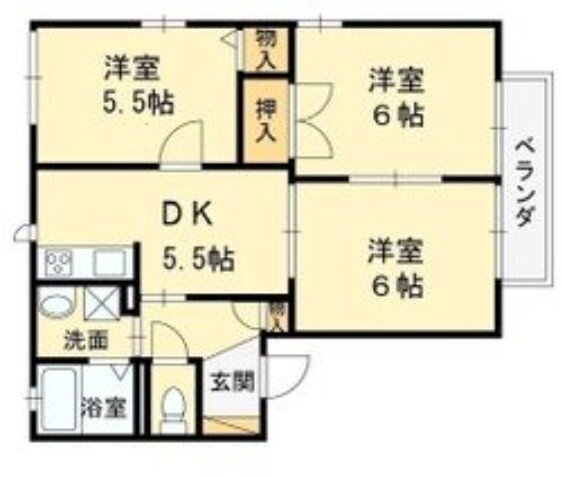 サンプレイス貝塚Ａ棟 2階 3DK 賃貸物件詳細