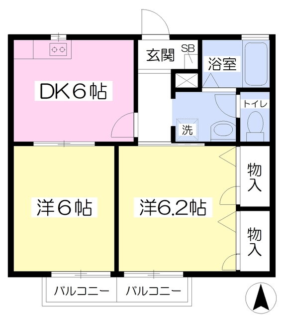 愛媛県松山市畑寺１ 北久米駅 2DK アパート 賃貸物件詳細