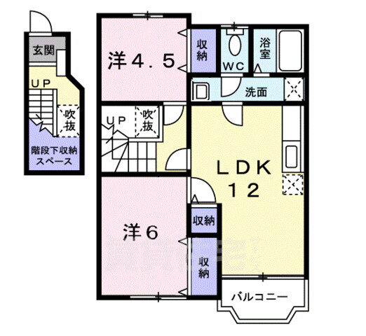 京都府相楽郡精華町祝園西１ 祝園駅 2LDK アパート 賃貸物件詳細