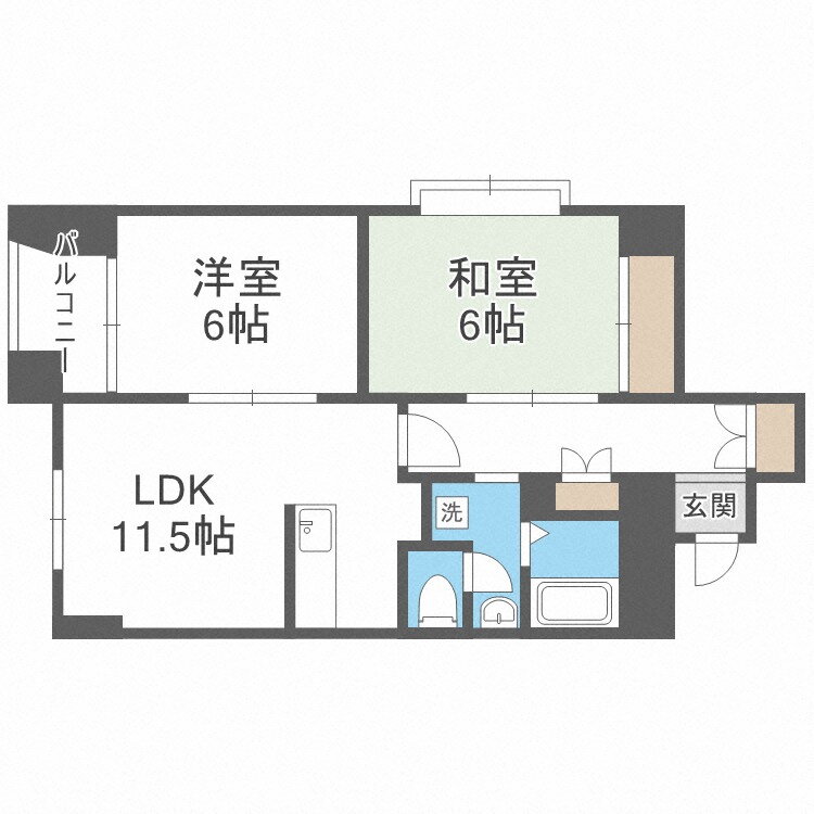 リナ・パートナーズ南２条 3階 2LDK 賃貸物件詳細