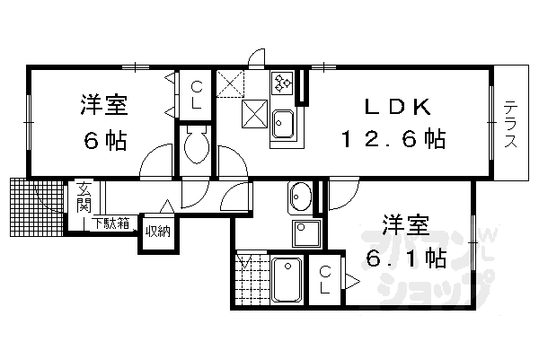 京都府長岡京市長法寺南野 長岡天神駅 2LDK アパート 賃貸物件詳細