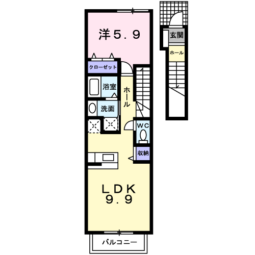 徳島県板野郡板野町川端字手崎 板野駅 1LDK アパート 賃貸物件詳細