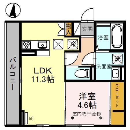 Ｄ－ＲＯＯＭ羅漢町 2階 1LDK 賃貸物件詳細