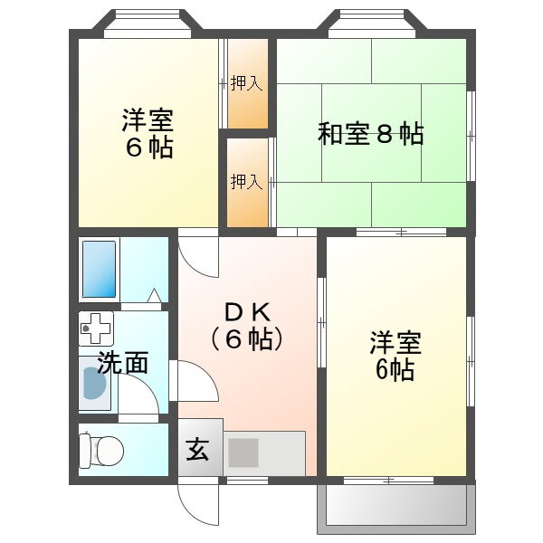 福岡県北九州市八幡西区大字野面 木屋瀬駅 3DK アパート 賃貸物件詳細