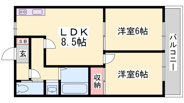 兵庫県神崎郡市川町屋形 鶴居駅 2LDK アパート 賃貸物件詳細