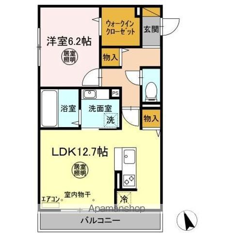 コンフォートＩＩＩ　Ａ 2階 1LDK 賃貸物件詳細