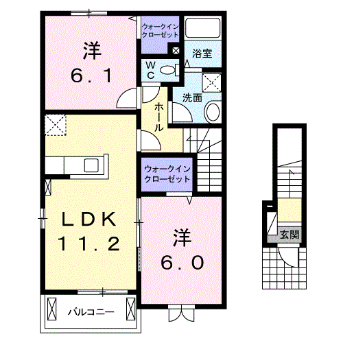 コンフィラーレＢ 2階 2LDK 賃貸物件詳細