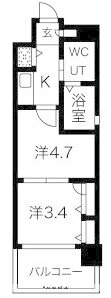福岡県福岡市中央区今川２ 西新駅 2K マンション 賃貸物件詳細