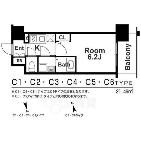 大阪府大阪市北区中津６ 中津駅 1K マンション 賃貸物件詳細