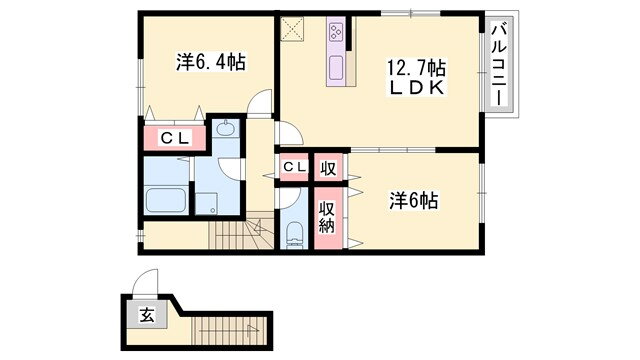 兵庫県姫路市書写 姫路駅 2LDK アパート 賃貸物件詳細
