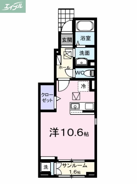 岡山県岡山市北区久米 庭瀬駅 ワンルーム アパート 賃貸物件詳細