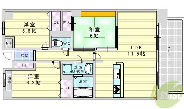 大阪府吹田市出口町 豊津駅 3LDK マンション 賃貸物件詳細