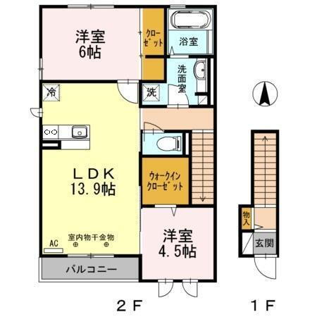 ネバーマインドＩ・ＩＩ 2階 2LDK 賃貸物件詳細