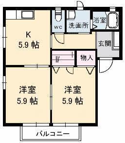 姫山フィルハーモニー　シンフォニー　Ｎｏ．７ 2階 2K 賃貸物件詳細