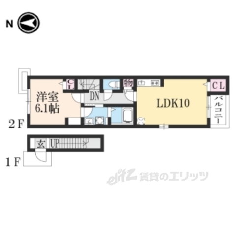 大阪府枚方市楠葉美咲２ 樟葉駅 1LDK アパート 賃貸物件詳細