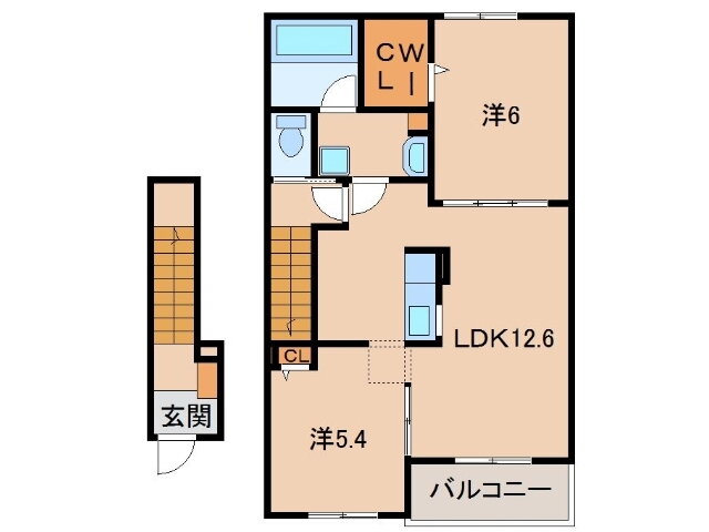 和歌山県和歌山市松江東４ 東松江駅 2LDK アパート 賃貸物件詳細