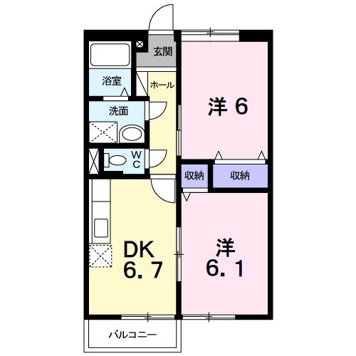 山梨県甲府市古上条町 国母駅 2DK アパート 賃貸物件詳細