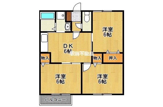 佐賀県鳥栖市蔵上２ 新鳥栖駅 3DK アパート 賃貸物件詳細