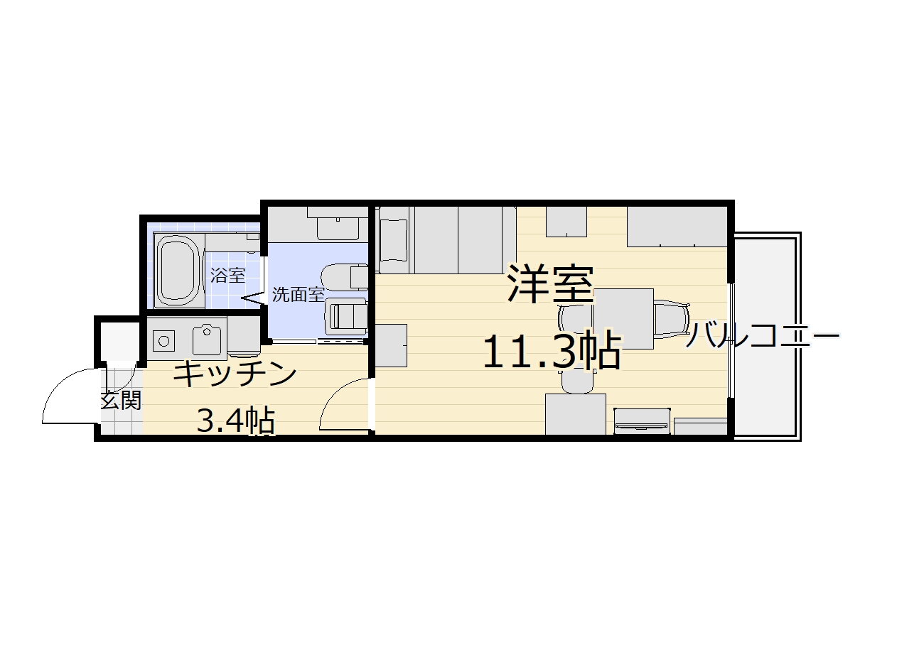 青森県青森市本町１ 青森駅 1K マンション 賃貸物件詳細