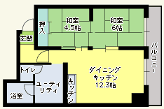 ドミ西野 4階 2LDK 賃貸物件詳細