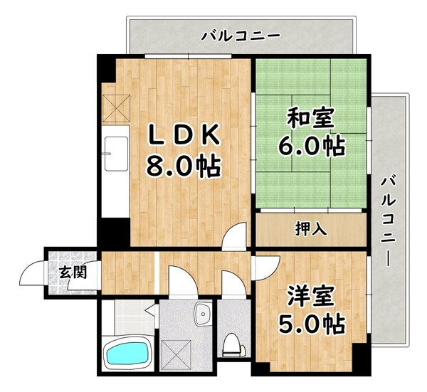 イスズハイツベル加島ＩＩ 1階 2LDK 賃貸物件詳細