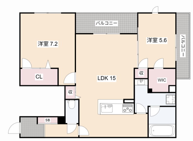 シャーメゾンＭＩＳＡＷＡ 4階 2LDK 賃貸物件詳細