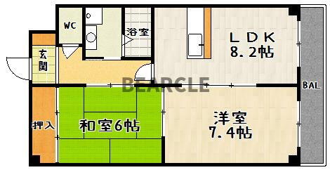 京都府京都市山科区大宅桟敷 椥辻駅 2LDK マンション 賃貸物件詳細
