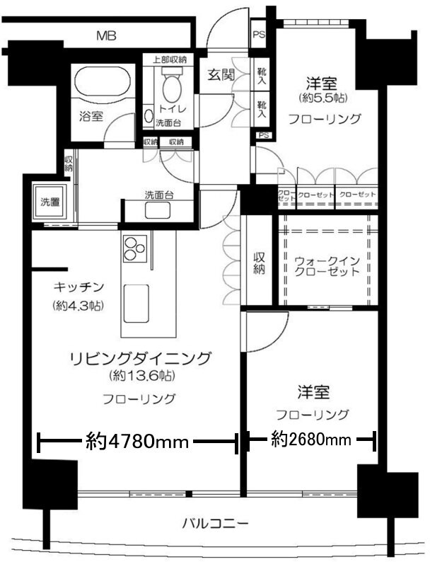 神奈川県横浜市西区みなとみらい４ みなとみらい駅 2LDK マンション 賃貸物件詳細