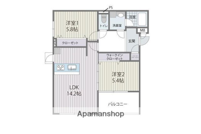 福岡県福岡市中央区平和３ 西鉄平尾駅 2LDK マンション 賃貸物件詳細