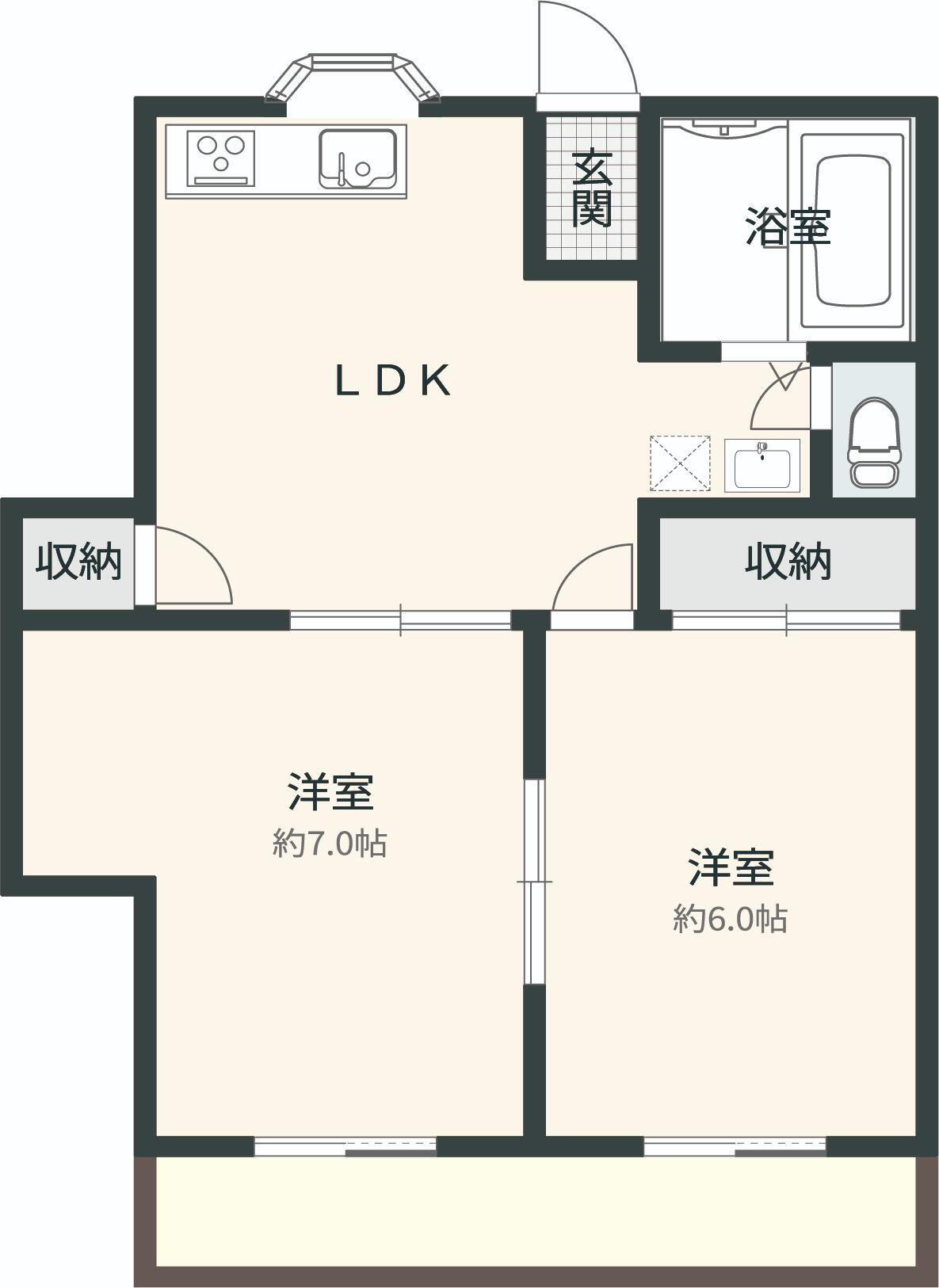 Ｋハイツ 2階 2DK 賃貸物件詳細