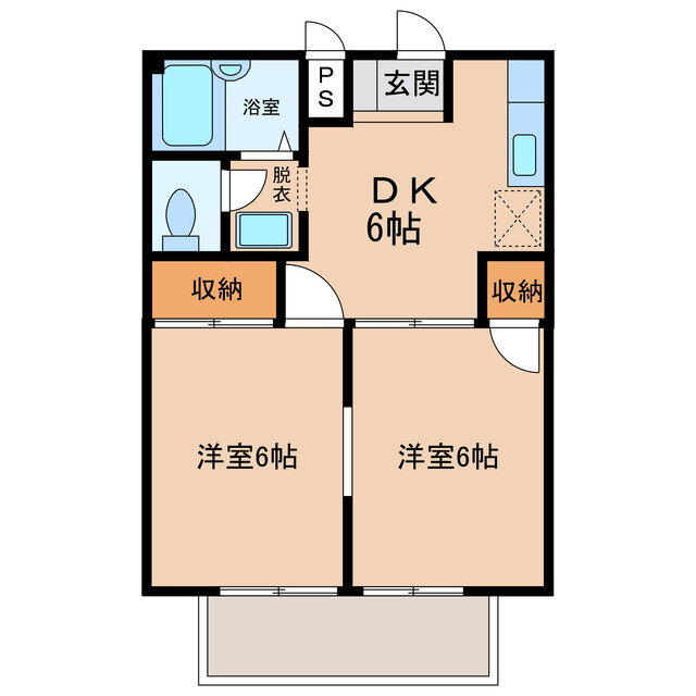愛知県小牧市応時４ 小牧口駅 2DK アパート 賃貸物件詳細