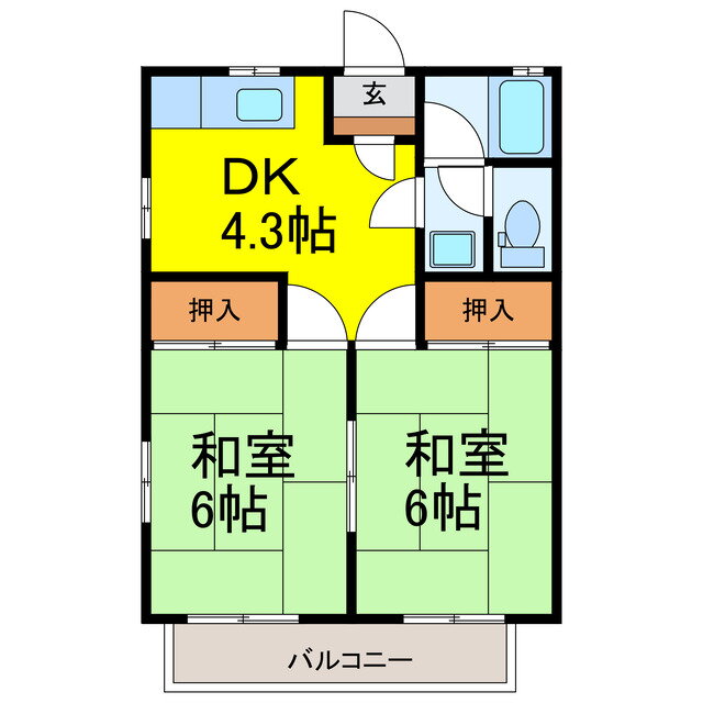 茨城県古河市小堤 古河駅 2DK アパート 賃貸物件詳細