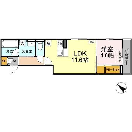 愛媛県松山市朝生田町１ いよ立花駅 1LDK アパート 賃貸物件詳細