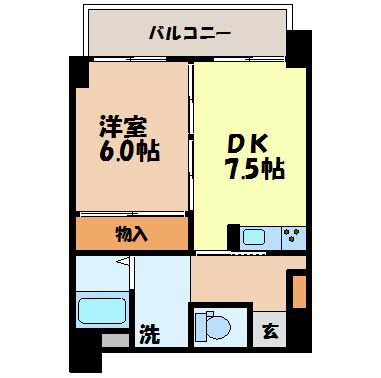 クレールＦ・Ｋ（上町） 2階 1DK 賃貸物件詳細