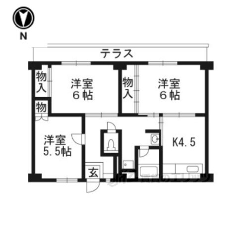 京都府城陽市平川 久津川駅 3DK マンション 賃貸物件詳細