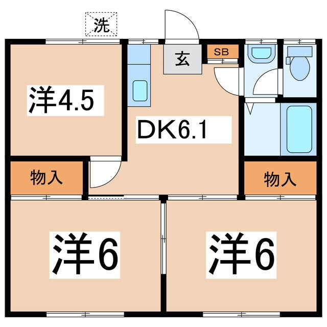 クボタハイツＡ 1階 3DK 賃貸物件詳細