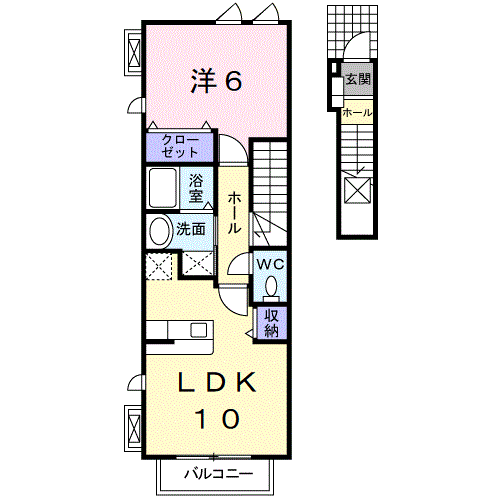 マ－ヴェラス・ヴィラ　ＩＩ 2階 1LDK 賃貸物件詳細