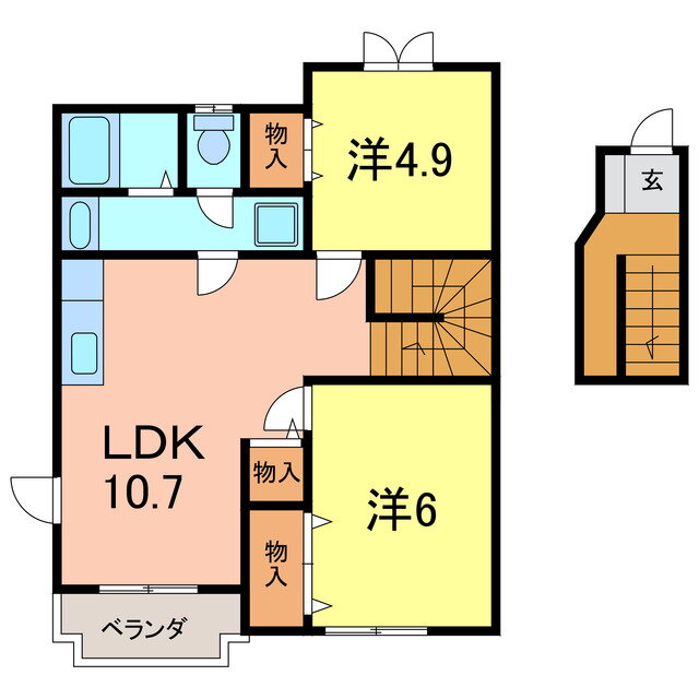 愛知県安城市錦町 安城駅 2LDK アパート 賃貸物件詳細