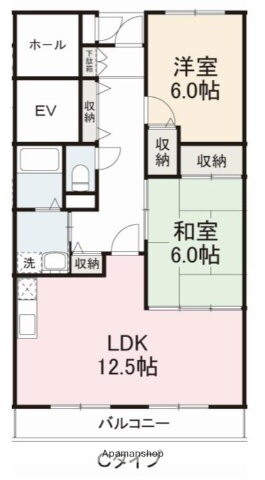 パストラル２１ 6階 2LDK 賃貸物件詳細