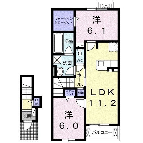 岡山県倉敷市玉島上成 新倉敷駅 2LDK アパート 賃貸物件詳細