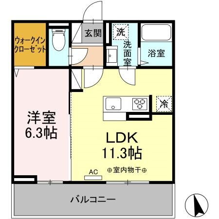 Ｄ－ｒｏｏｍ　清水新居　Ｉ 3階 1LDK 賃貸物件詳細