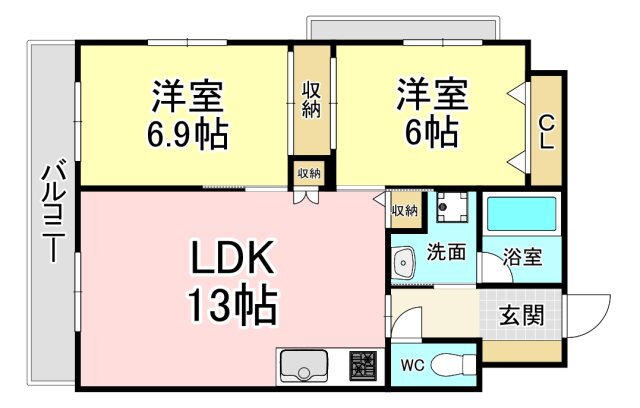 プロヴァンス大山 2階 2LDK 賃貸物件詳細