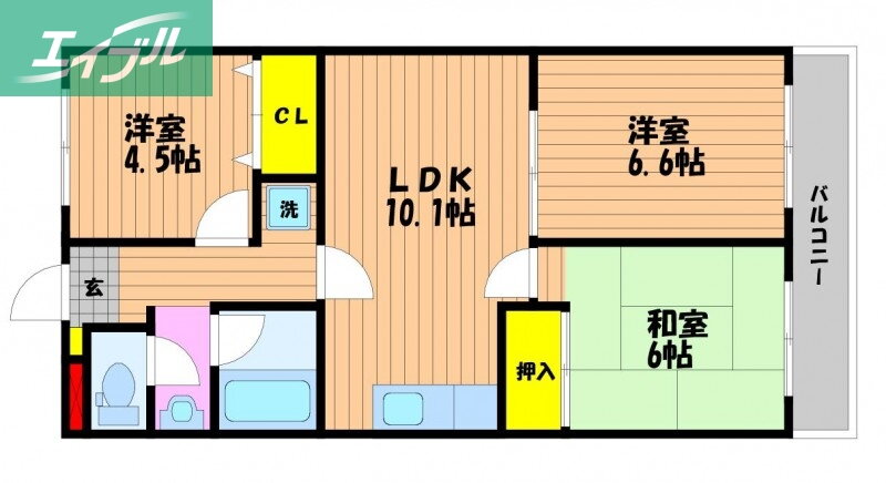 岡山県岡山市北区今３ 北長瀬駅 3LDK マンション 賃貸物件詳細