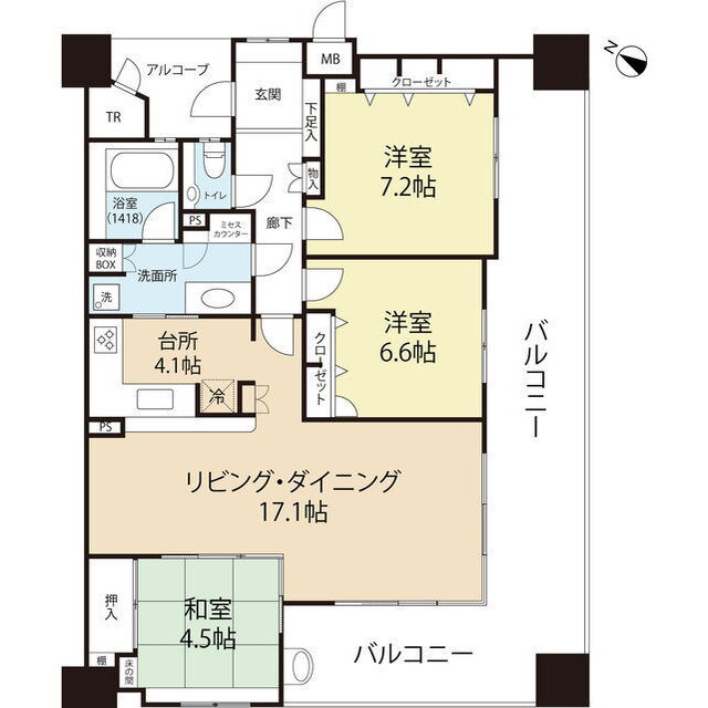 アプローズ薬院デュオウエスト　２０３号 2階 3LDK 賃貸物件詳細